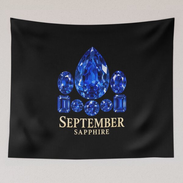 Item preview, BIRTHSTONE COLLECTION ⭐ PORTRAIT - SEPTEMBER • SAPPHIRE • Modern designed and sold by WheelieGdArt.