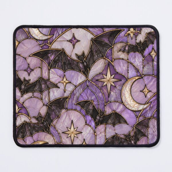 Item preview, Purple Gothic Stained Glass Bat Pattern designed and sold by AurelleDesign.
