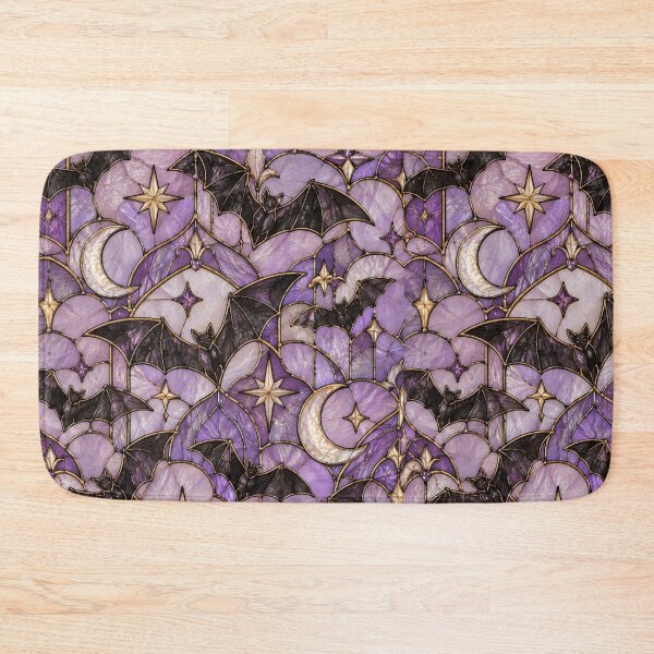Item preview, Purple Gothic Stained Glass Bat Pattern designed and sold by AurelleDesign.