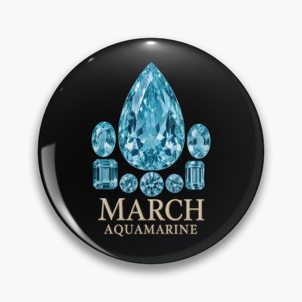 Item preview, BIRTHSTONE COLLECTION ⭐PORTRAIT - MARCH • AQUAMARINE • Modern designed and sold by WheelieGdArt.