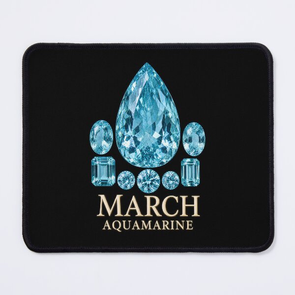 Item preview, BIRTHSTONE COLLECTION ⭐PORTRAIT - MARCH • AQUAMARINE • Modern designed and sold by WheelieGdArt.