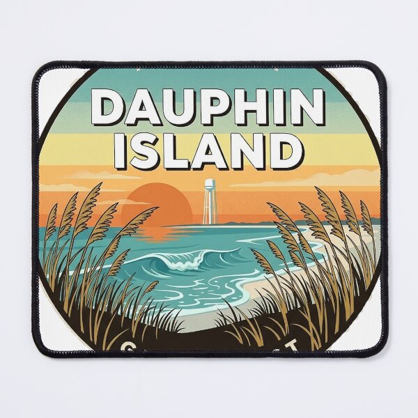 Item preview, Dauphin Island Alabama Sunset Beach Sea Oats Round Badge Sticker designed and sold by DetourDgn.