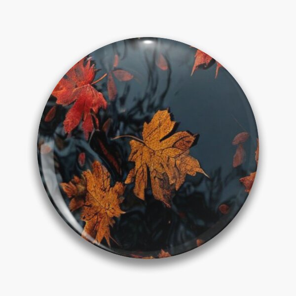 Item preview, Autumn Maple Leaves Floating on Dark Water — Moody Fall Foliage Art designed and sold by LYAN-STORE.