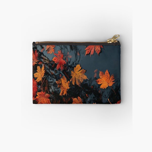 Item preview, Autumn Maple Leaves Floating on Dark Water — Moody Fall Foliage Art designed and sold by LYAN-STORE.