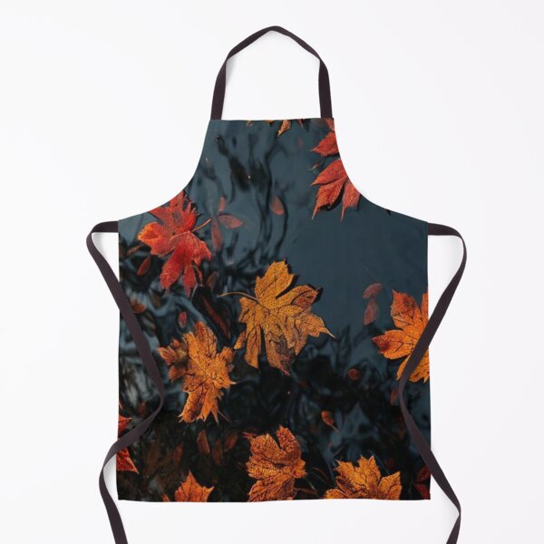 Item preview, Autumn Maple Leaves Floating on Dark Water — Moody Fall Foliage Art designed and sold by LYAN-STORE.