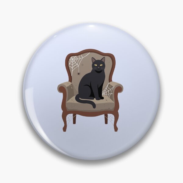 Item preview, Spooky Black Cat in Haunted Vintage Armchair Halloween Art designed and sold by fadiyahmp.