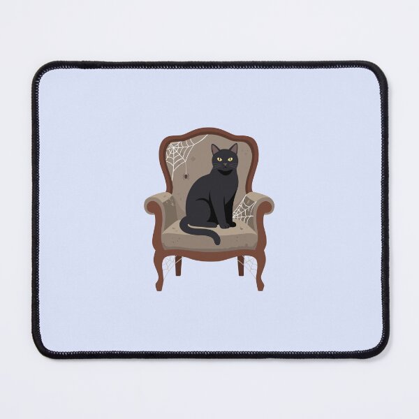 Item preview, Spooky Black Cat in Haunted Vintage Armchair Halloween Art designed and sold by fadiyahmp.
