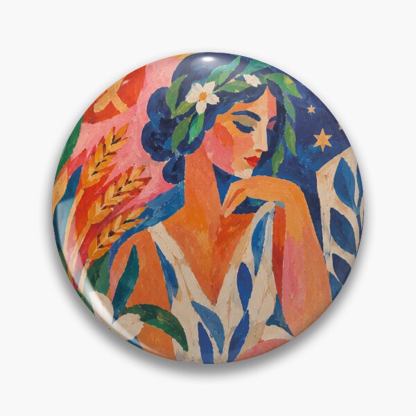 Item preview, Virgo Zodiac Painting – Mystical Maiden Cosmic Art designed and sold by GalleryKauffeld.