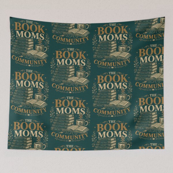 Item preview, Book Moms Community Reading Design – Vintage Literature Coffee Lover Library Graphics designed and sold by PrintSpire Studios.