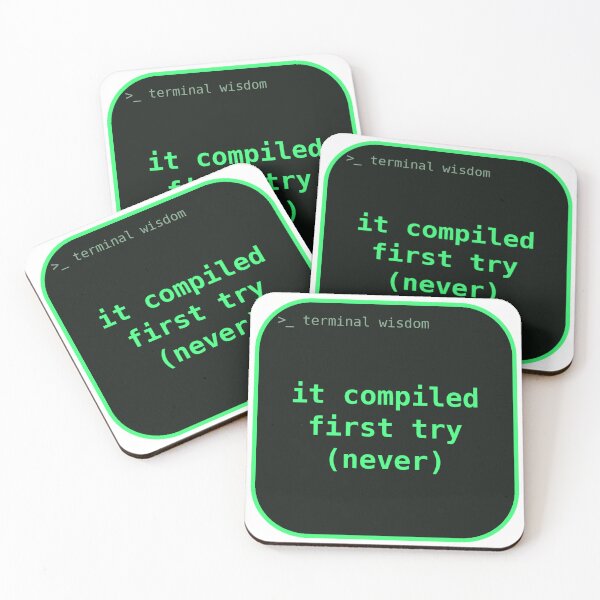 Item preview, It Compiled First Try (Never) Funny Tech Sticker designed and sold by byork215.