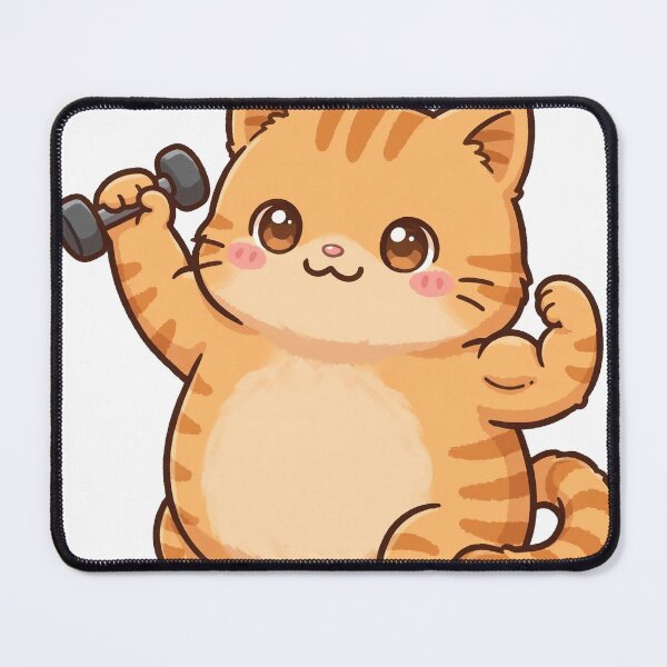 Item preview, Gym Cat Flexing Dumbbell designed and sold by Dlvznbm.