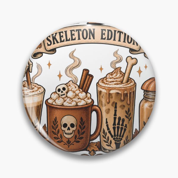 Item preview, Fall Drink Skeleton Edition – Halloween Coffee and Pumpkin Spice designed and sold by pinkaesthetik.