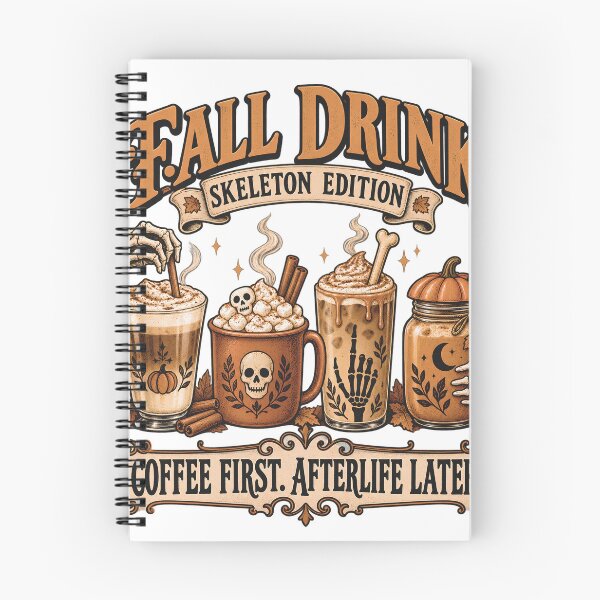 Item preview, Fall Drink Skeleton Edition – Halloween Coffee and Pumpkin Spice designed and sold by pinkaesthetik.