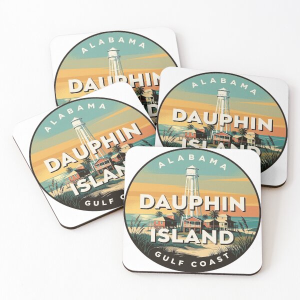 Item preview, Dauphin Island Alabama Water Tower Beach Cottages Badge Sticker designed and sold by DetourDgn.