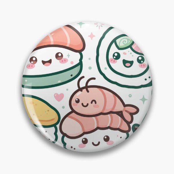 Item preview, Kawaii Sushi Friends Cute Japanese Food Sticker designed and sold by WhaleStore.