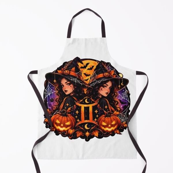 Item preview, Gemini Twin Witches Halloween Art designed and sold by Zodiac Celestial Art.