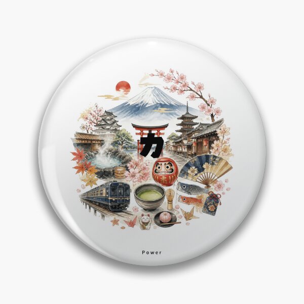 Item preview, Chikara - Power | Japan Travel Memories Collage | Japanese Design designed and sold by JapanMemoir.
