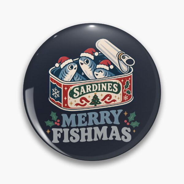 Item preview, Funny Christmas Sardine Can – Merry Fishmas Retro Holiday Fish Design designed and sold by Skryp-art.