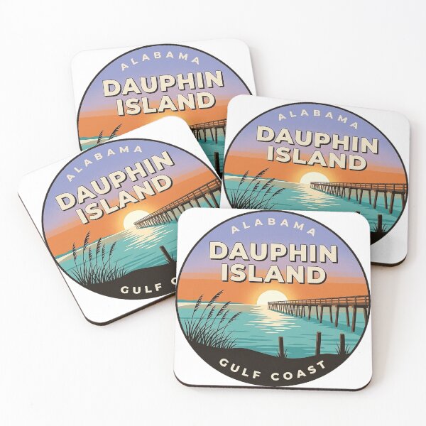 Item preview, Dauphin Island Alabama Fishing Pier Sunset Round Badge Sticker designed and sold by DetourDgn.