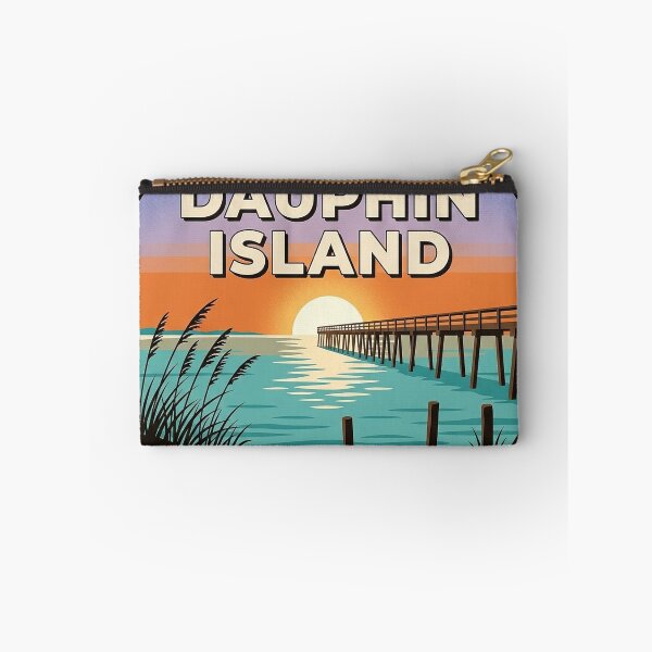 Item preview, Dauphin Island Alabama Fishing Pier Sunset Round Badge Sticker designed and sold by DetourDgn.
