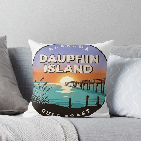 Item preview, Dauphin Island Alabama Fishing Pier Sunset Round Badge Sticker designed and sold by DetourDgn.
