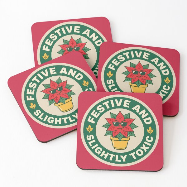 Item preview,  Festive And Slightly Toxic Funny Poinsettia Badge designed and sold by DripCultureLab.