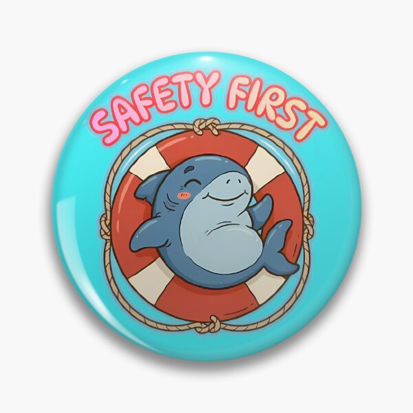 Item preview, Safety First Cute Baby Shark In Lifebuoy designed and sold by ZeroContextArt.