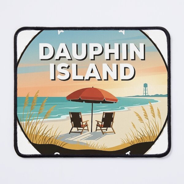 Item preview, Dauphin Island Alabama Sunrise Beach Chairs Round Badge Sticker designed and sold by DetourDgn.