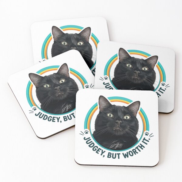 Item preview, Sarcastic Black Cat – Judge Me, But Worship Me designed and sold by DigitalSkyfall.