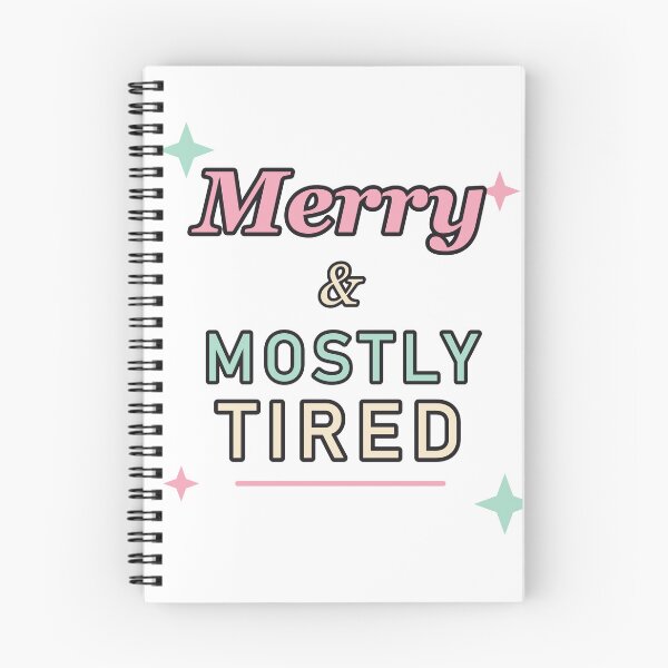 Item preview, Merry & Mostly Tired – Retro Pastel Funny Christmas designed and sold by Gabtrex.