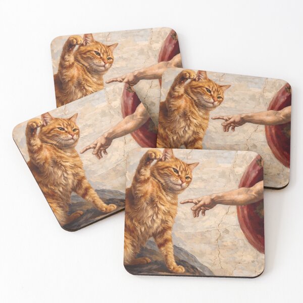 Item preview, The Creation of Adam Cat Parody  designed and sold by FaizArtShop.