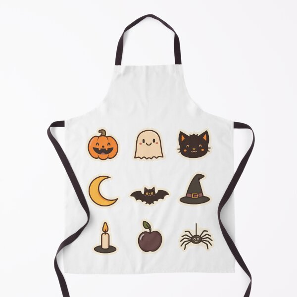 Item preview, Minimalist Halloween Sticker Pack – Simple Cute Pumpkin, Ghost, Black Cat Face, Bat, Witch Hat, Dark Apple & Spider Icons designed and sold by abdelski.