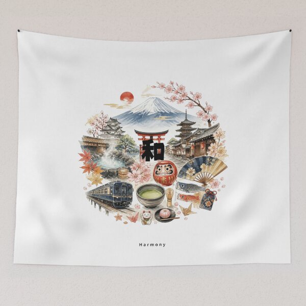 Item preview, Wa - Harmony | Japan Travel Memories Collage | Japanese Design designed and sold by JapanMemoir.
