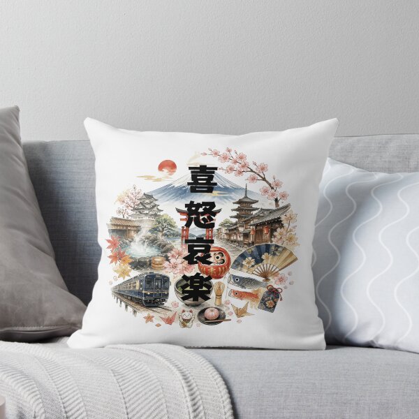 Item preview, Kidoairaku - Joy Anger Sorrow Pleasure | Japan Travel Memories Collage | Japanese Design designed and sold by JapanMemoir.