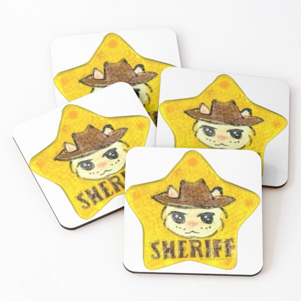 Item preview, Cowboy Cat Sheriff Badge designed and sold by potterspatch.