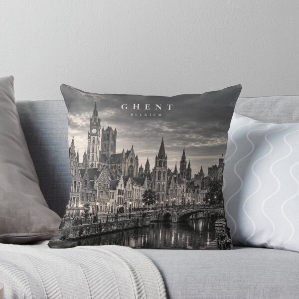 Item preview, Ghent Cinematic Monochrome Canal City Artwork designed and sold by MichaeIRellov.