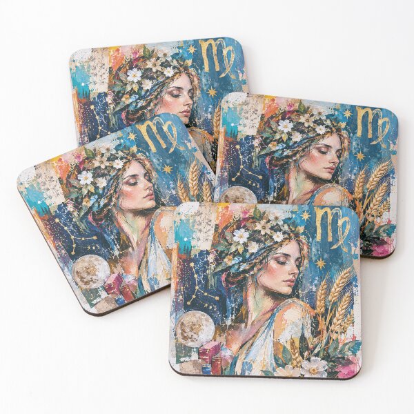 Item preview, Virgo Zodiac Painting – Celestial Maiden Astrology Art designed and sold by GalleryKauffeld.