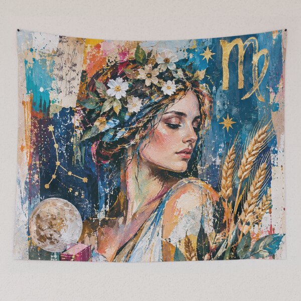 Item preview, Virgo Zodiac Painting – Celestial Maiden Astrology Art designed and sold by GalleryKauffeld.