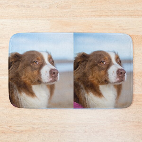 Item preview, Red Tricolor Australian Shepherd Beach Portrait designed and sold by VanGaldo.