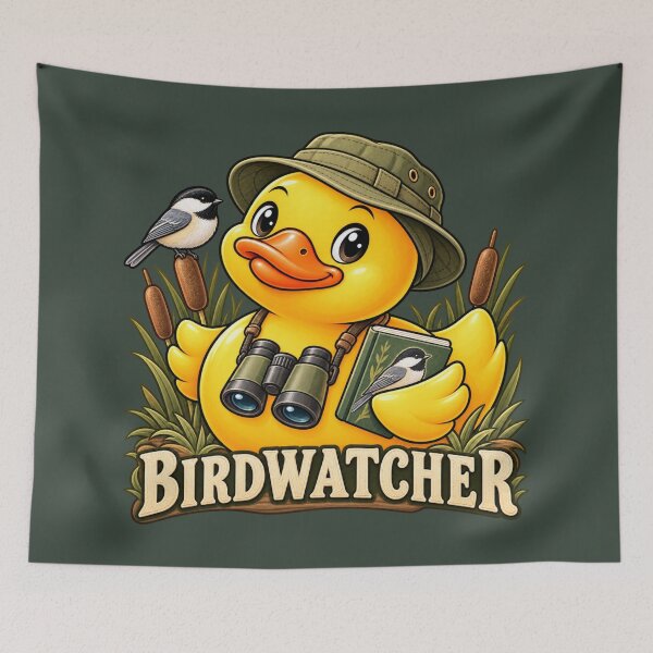Item preview, Birdwatcher Rubber Duck with Chickadee designed and sold by BROHLine Studio.