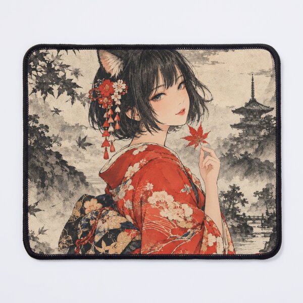 Item preview, Autumn Cat Girl in Kimono designed and sold by Komatoya.