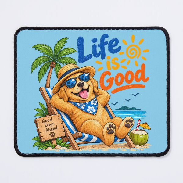 Item preview, Life Is Good Cute Beach Golden Retriever Puppy designed and sold by lungpleecha.