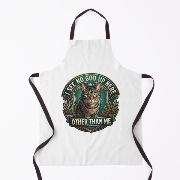 Item preview, Funny Arrogant Cat King Tee « I see no God up here, other than me » designed and sold by DigitalSkyfall.