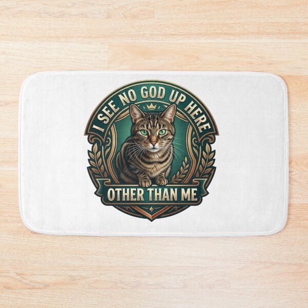 Item preview, Funny Arrogant Cat King Tee « I see no God up here, other than me » designed and sold by DigitalSkyfall.