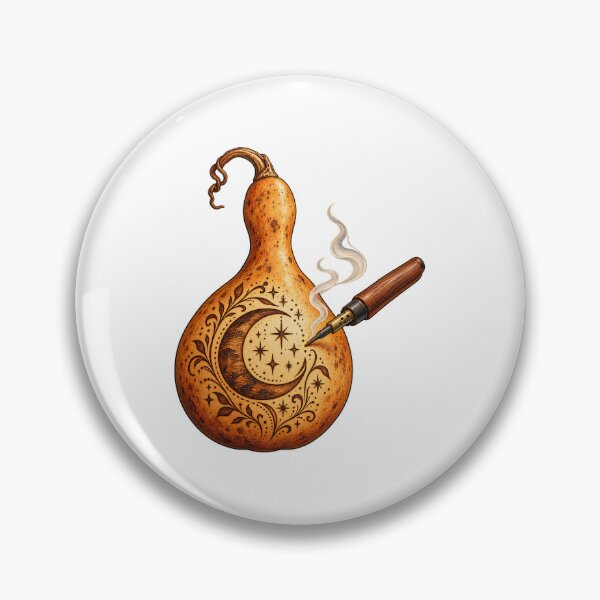 Item preview, Halloween Gourd Pyrography Artist Moon Burn Art designed and sold by UrbanCanvvas.