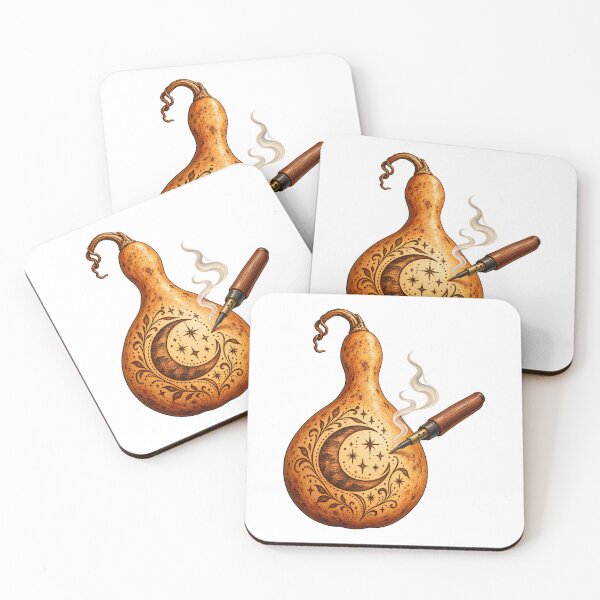 Item preview, Halloween Gourd Pyrography Artist Moon Burn Art designed and sold by UrbanCanvvas.