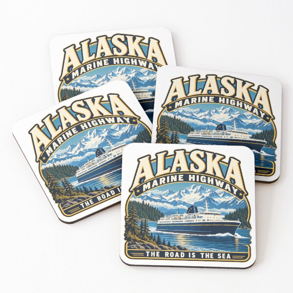 Item preview, Alaska Marine Highway — The Road Is the Sea — Vintage Alaska Ferry designed and sold by Past in Threads.