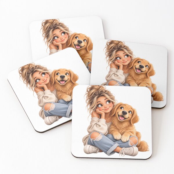 Item preview, Girl with sweet dog designed and sold by Cherrydesign89.
