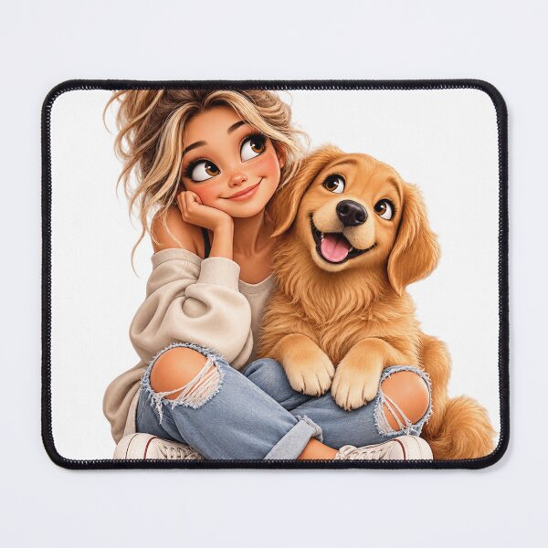 Item preview, Girl with sweet dog designed and sold by Cherrydesign89.