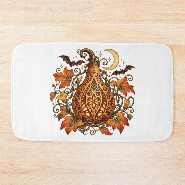 Item preview, Decorative Woodburned Gourd Lantern Halloween Art designed and sold by UrbanCanvvas.
